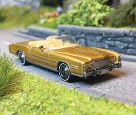 19752 Brekina 1/87 Ho Scale 1975 Cadillac Eldorado Convertible Car Gold Chrome-plated
