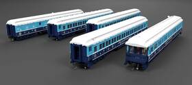 Broadway Limited Imports 9717 Holiday-themed Heavyweight 5-car Passenger Set Blue And White Scheme Ho