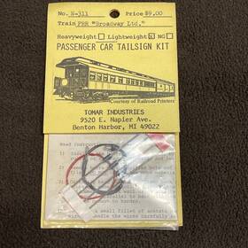 N-311 Broadway Limited Imports Tomar Industries Prr Passenger Car Tailsign Kit