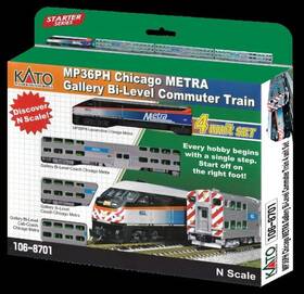 Chicago Metra Kat1068701 Bi-level Commuter Train-only Set - N-scale New Sale