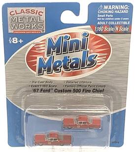 50244 Classic Metal Works Mini Metals 67 Ford Custom 500 Fire Chief - Nip