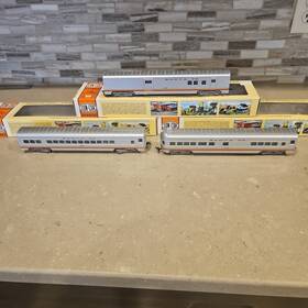 0001-000910-1 Con-cor 3 Ho Santa Fe Valley Flyer 72ft Passenger Cars Coach Observation Rpo