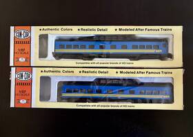 0001-000952 Con-cor 72 Ft. Ho Dome Car Kit Via Rail #0001-000952 Lot Of 2 Passenger Cars