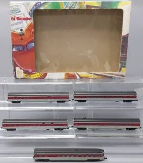 0001-004018 Con-cor N Scale Lackawanna 5-car Passenger Set Ex/box