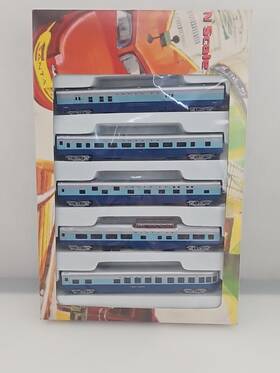0001-004029 Con-cor N Scale 5-car Passenger Set Santa Fe Inch Blue Goose Very Rare #0437