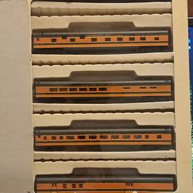 0001-004803 Con-cor Empire Builder 5 Car Passenger Set Great Northern N Gauge Orange Black