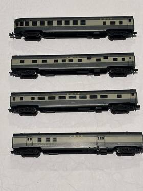 0001-04042e Con-cor Lot Of 4 Erie Observation Passenger Car #411 #2205 #529 And American Unity