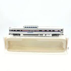 0001-425109 Con-cor 2 Budd Amtrak Passenger Dome Observation Car N Scale Silver Penthouse Box