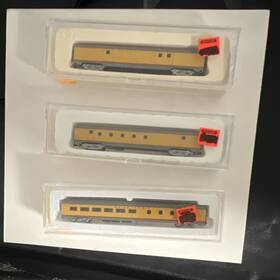 0001-426114 Con-cor 1 N Gauge Union Pacific Budd Streamlined Passenger Dining Rpo Baggage Set