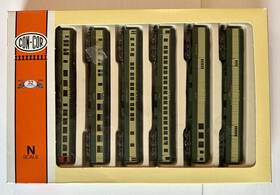 0003-5700251 Con-cor N Scale 6-car Heavyweight Passenger Car Set #2 Erie