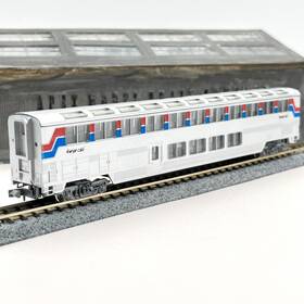 004641 Con-cor Amtrak Phase Ii Superliner Lounge Cafe Passenger Car N Scale