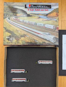 Con-cor 098552087723 Aerotrain 3 Car Add On Coach Pennsylvania Railroad N Scale