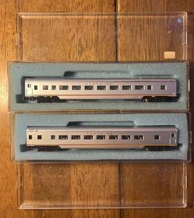 4001-g Con-cor N-scale Santa Fe Smooth Sided Coach 4001 G - Lot Of 2