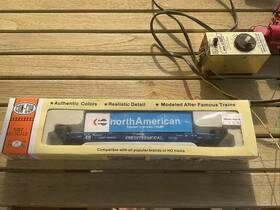 620527 Con-cor Ho Scale 125 Ton Cxs Flat Car With North American Trailer Mint