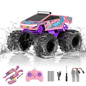 B0fqc7rq3r Dafotil Remote Control Car For Girls 1 18 Pink Monster Truck Toys Amphibious Rc Cars 2
