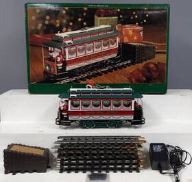 Dillards 090688261756 G Scale North Pole Musical Trolley Car Set/box