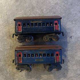 Dorfan 496/493 Prewar O-gauge 2 Passenger Cars Set With Passengers - Sold As-is