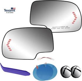 Excellence Auto Parts 445033076005 Pair Of Passenger And Driver Side Mirror Glasses Compatible With Silverado Sierra