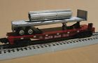 6-26690 Flatcar Nj Train Transit Freight Flat Car Metal Trailer Rails Lionel