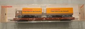 Fleischmann 005575052771 Ho 5277 8 Axle Flat Car With Truck And Trailer Db