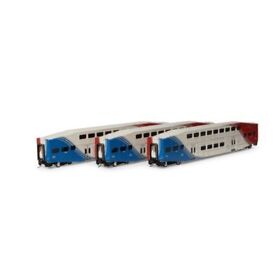 25964 Ho Scale Athearn Rtr 3 Pack Bombardier Coaches Metrolink