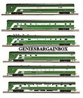 48030-1-2-4-5-6 Ho Scale Burlington Northern 6 Car Passenger Set Ihc New