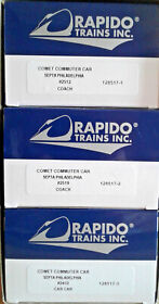 128517 Ho Scale Rapido 3 Pack Comet Commuter Cars Septa Philadelphia