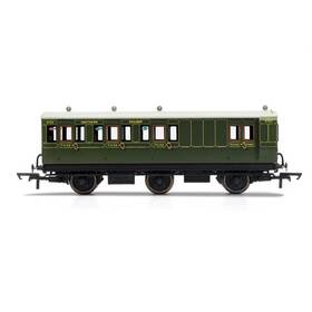 R40087 Hornby Oo Southern Railway Brake 3rd Class Era 3 6-wheel Coach #3750 Ln