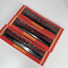 R447 Hornby R429 Oo Scale Br Ex Lms Composite Coach 2nd Class Brake 3 Car Set