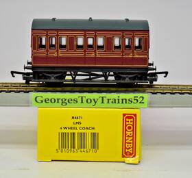 R4671 Hornby Oo Gauge 1 72.6 Lms London Midland And Scottish Rwy 4 Wheel Coach