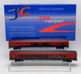 Jc70203 Jaegerndorf Collection Jaegerndorfer Ho Bb Railject 1st And 2nd Class Passenger Cars Set Of 2