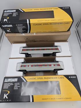 K-4638e K-line Lackawanna 2 Car Add On Aluminum 18 Inch Lighted Passenger Cars - New