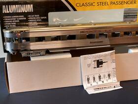 K4630-40008 K-line O 3r Santa Fe 21 Inch Aluminum Observation Chrome Plated Passenger Car Rare