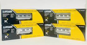 K4680-12541 K-line Prr Congressional 15 Inch Aluminum 4 Car Passenger Train Set K-4680