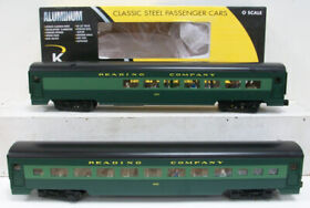 K4681e K-line O Reading 18inch Aluminum Passenger Cars Set Of 2 Mt Box