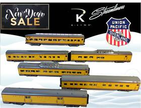 K4690 K-line 1999-2000 Six Series Union Pacific 18 Inch Aluminuim Pass Cars All Lnc8 Excellent
