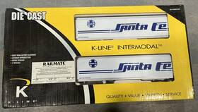 K774-1051 K-line Atsf 2 Intermodal Trailers With 3 Railmate Bogies Diecast O Scale