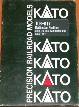 106-017 Kato N Smooth Side Passenger 6 Car Set Burlington Northern Bn