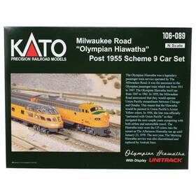 Post-55 Kato 106-089 N Milwaukee Road Olympian Hiawatha 9-car Passenger Set