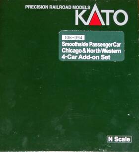 106-094 Kato N Smoothside 4 Car Add-on Set Chicago And North Western Cnw