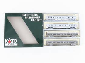 106-1401 Kato N Scale Atsf Santa Fe Smooth Side Pullman Passenger Set Of 4