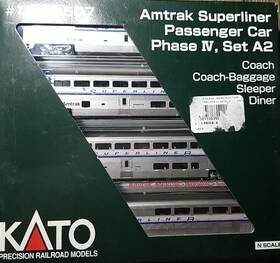 106-3507 Kato N Gauge Amtrak Superliner Passenger Car Set Of 4 New Old Stock