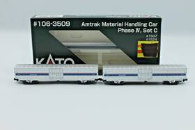 106-3509 Kato N Scale Material Handling Car Set Of 2 Amtrak Phase Iv