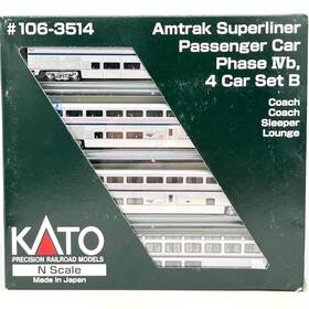106-3514 Kato Amtrak Superliner Phase Ivb Passenger Car Set Led Lighted N Scale