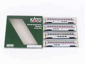 106-3518 Kato N Amtk Amtrak Ph Iii Superliner Passenger 4-car Set B With Lighting