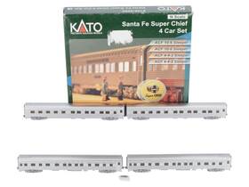 106-6005 Kato N Scale Santa Fe Super Chief Passenger Cars - Set C Of 4 Ln