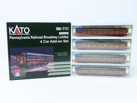 106-7111 Kato N #106-7111 Prr Pennsylvania Broadway Limited Passenger 4-car Add-on Set