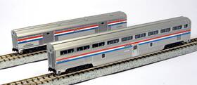 106-7122 Kato N Scale Amtrak Step Down Coach And Baggage Phase Iii 2-car Set Nib