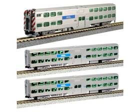 106-8703-1 Kato N Chicago Metra Gallery Bi-level Coach Set Of 3