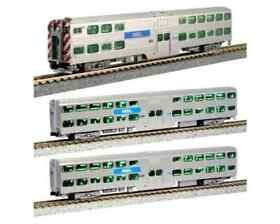 106-8703-dcc Kato N Chicago Metra Gallery Bi-level Coach Set Of 3
